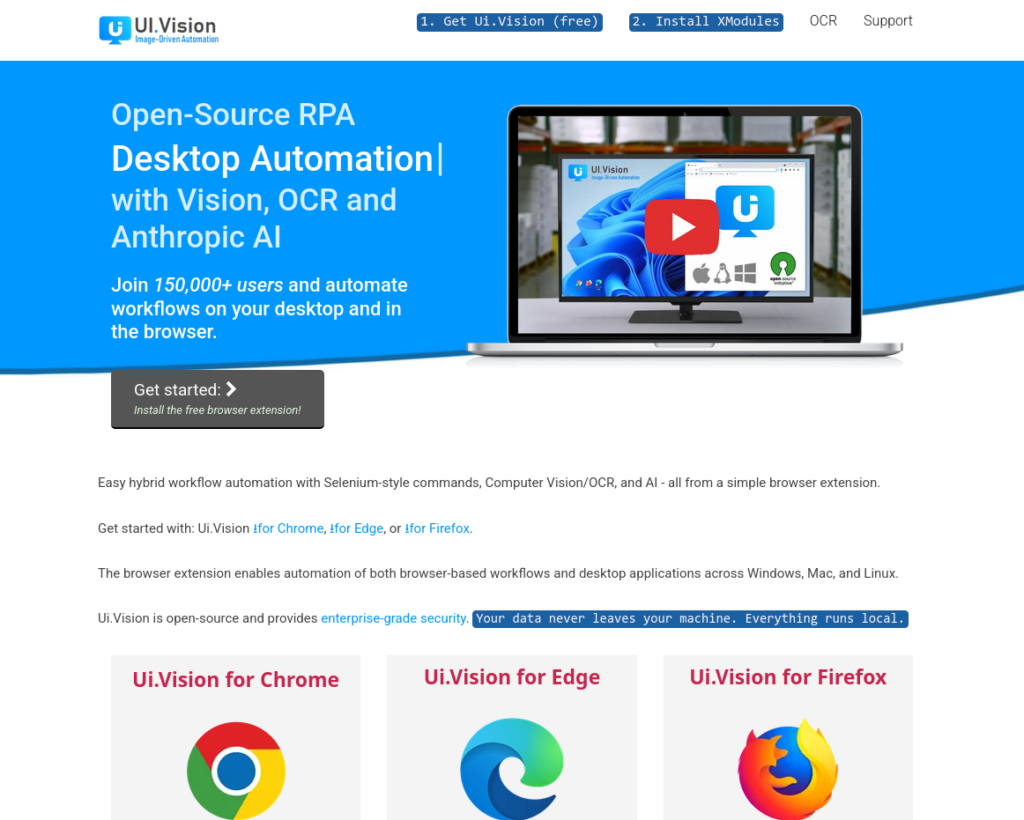 UI.Vision RPA: Browser/Desktop Automation Explained ui vision homepage